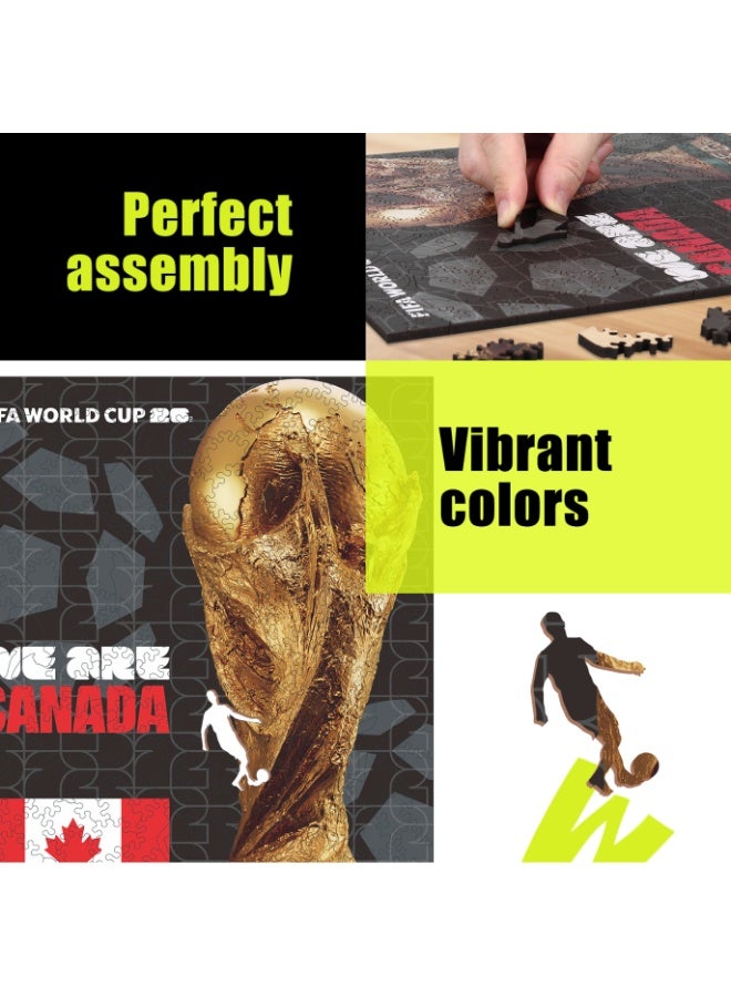 FIFA World Cup FIFA Official Licensed World Cup Trophy "We Are Canada" Wooden Jigsaw Puzzle 200 Pieces - Image 3